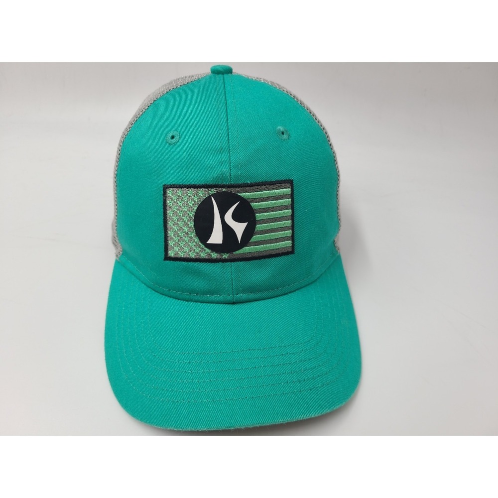 Women Killik American Flag Mesh Trucker Snapback Hat Cap Outdoors Hike Teal Gray